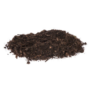 Heap of dark dirt isolated on white background